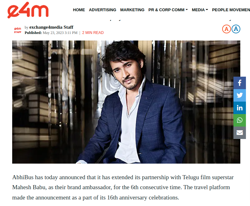 AbhiBus-extends-partnership-with-Mahesh-Babu-Exchange4media