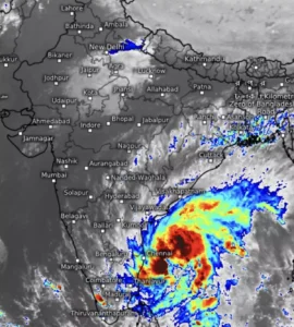 Cyclone Michaung landfall